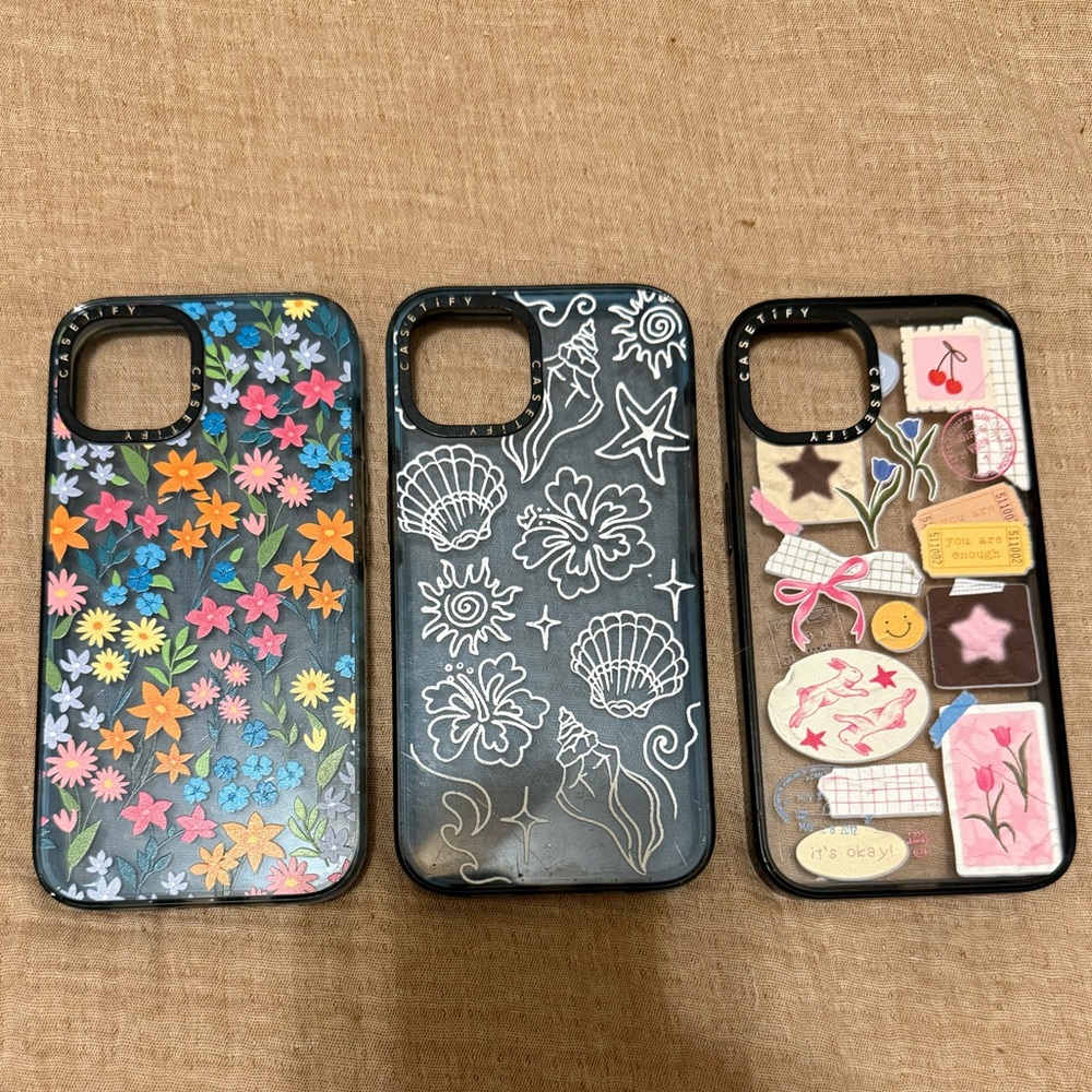 Casetify 13 iPhone Cases Floral Seashell Summer EUC
